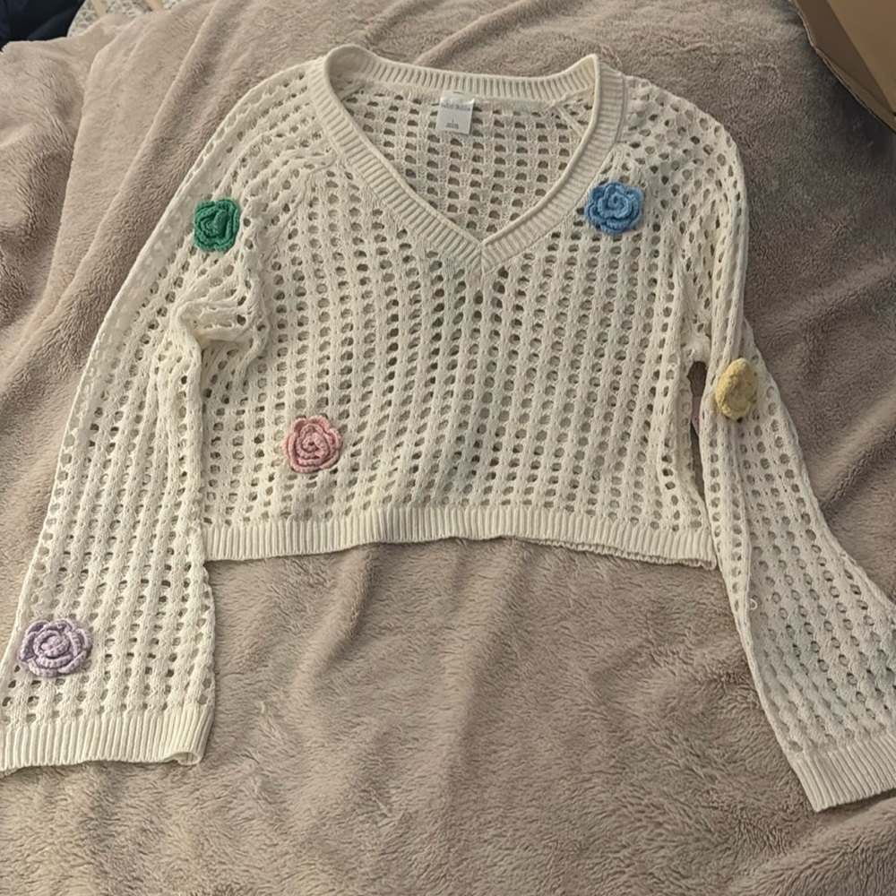 Cropped Crocheted Sweater